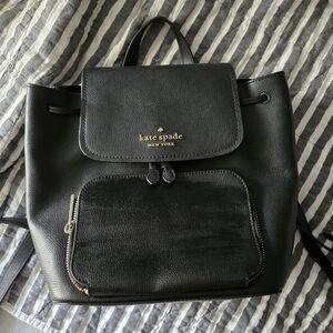 Kate Spade Black Leather Backpack